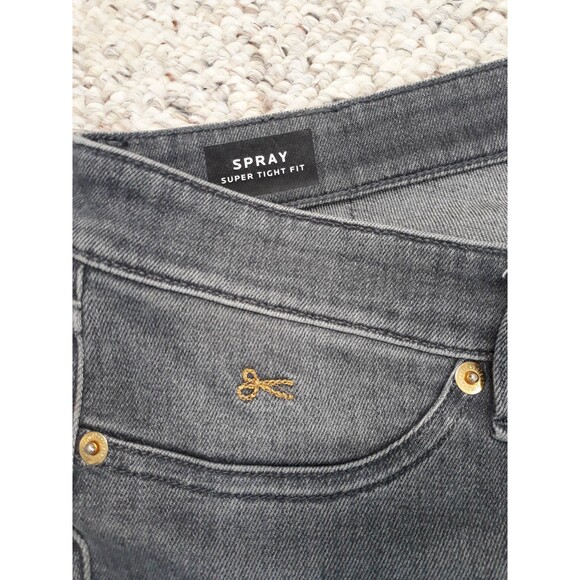 30 DENHAM Mid Rise Spray Super Tight Fit Skinny Gray - Picture 3 of 8